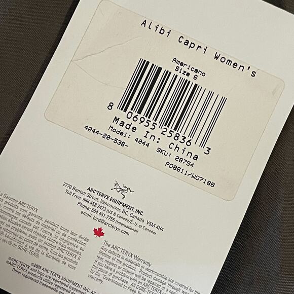 ARC'TERYX NWT VTG Rare Y2K Alibi Traverse Capri Pants Americano Women’s Sz 6 - Picture 12 of 14